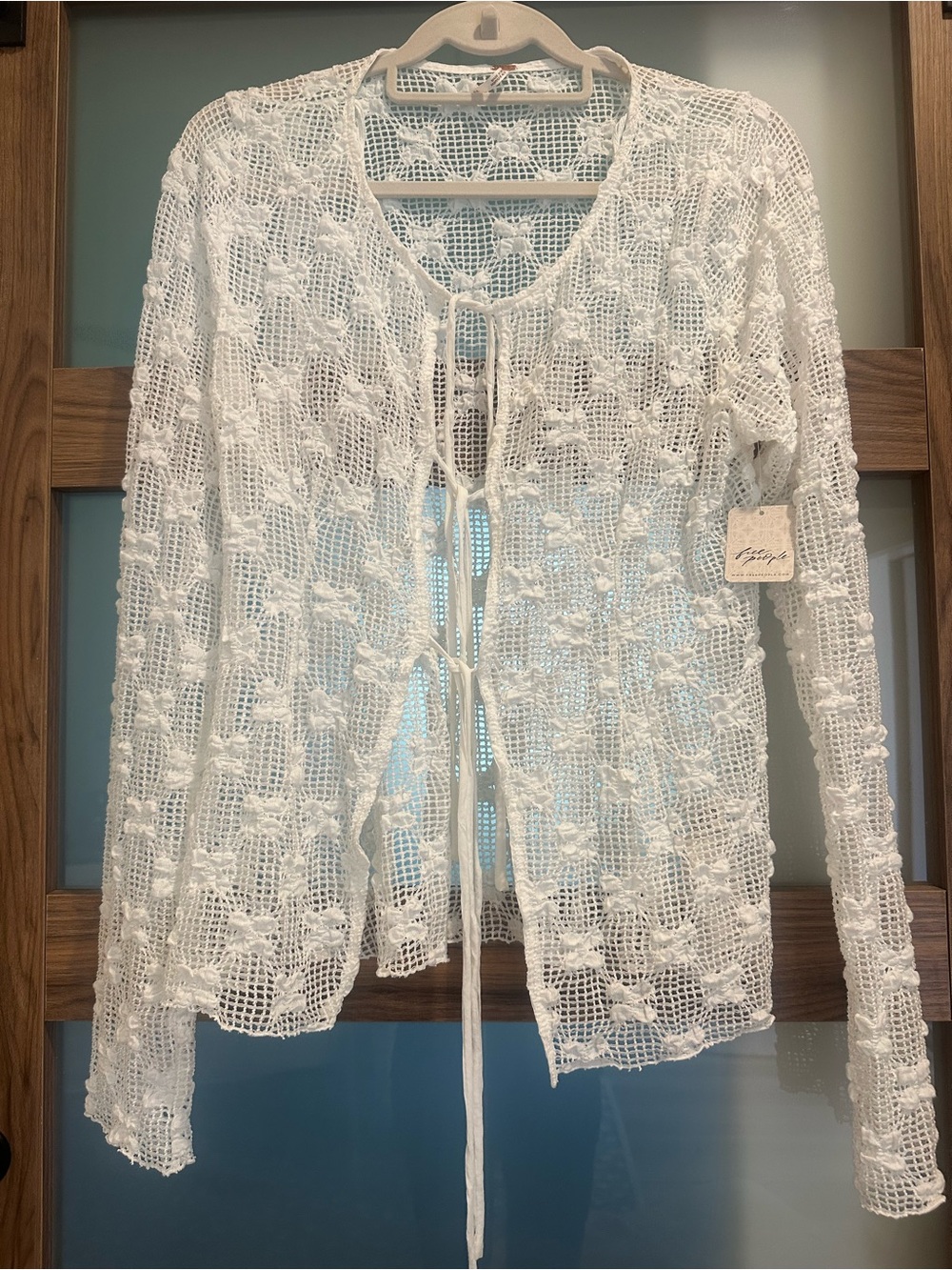 NWT Free People Ivory White Tie-Front Cardigan